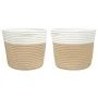 Storage baskets 2 units cotton beige and white Ø24x18 cm by , Baskets - Ref: Foro24-358455, Price: 17,05 €, Discount: %