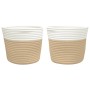 Storage baskets 2 units cotton beige and white Ø24x18 cm by , Baskets - Ref: Foro24-358455, Price: 21,32 €, Discount: %