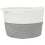 Wäschekorb aus grauer und weißer Baumwolle Ø60x36 cm von , Wäschekörbe - Ref: Foro24-358474, Preis: 30,20 €, Rabatt: %