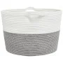 Wäschekorb aus grauer und weißer Baumwolle Ø60x36 cm von , Wäschekörbe - Ref: Foro24-358474, Preis: 30,20 €, Rabatt: %