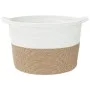 Brauner und weißer Wäschekorb aus Baumwolle Ø60x36 cm von , Wäschekörbe - Ref: Foro24-358476, Preis: 32,84 €, Rabatt: %