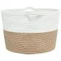 Brauner und weißer Wäschekorb aus Baumwolle Ø60x36 cm von , Wäschekörbe - Ref: Foro24-358476, Preis: 32,84 €, Rabatt: %