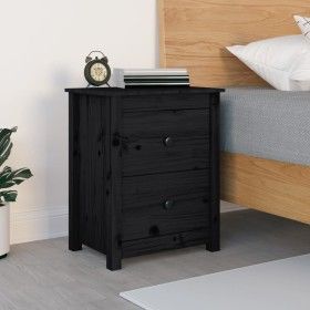 Mesita de noche madera maciza de pino negra 50x35x61,5 cm de vidaXL, Mesitas de noche - Ref: Foro24-813687, Precio: 54,60 €, ...