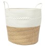 Cesta de almacenaje algodón marrón y blanco Ø43x38 cm