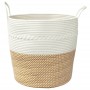 Aufbewahrungskorb aus brauner und weißer Baumwolle Ø43x38 cm von , Körbe - Ref: Foro24-358488, Preis: 30,09 €, Rabatt: %