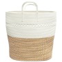 Aufbewahrungskorb aus brauner und weißer Baumwolle Ø43x38 cm von , Körbe - Ref: Foro24-358488, Preis: 30,09 €, Rabatt: %