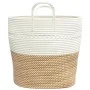 Brown and white cotton storage basket Ø43x38 cm by , Baskets - Ref: Foro24-358488, Price: 29,56 €, Discount: %