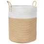 Aufbewahrungskorb aus beigefarbener und weißer Baumwolle Ø38x46 cm von , Körbe - Ref: Foro24-358483, Preis: 36,77 €, Rabatt: %