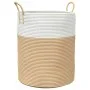 Beige and white cotton storage basket Ø38x46 cm by , Baskets - Ref: Foro24-358483, Price: 31,91 €, Discount: %