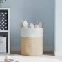 Beige and white cotton storage basket Ø38x46 cm by , Baskets - Ref: Foro24-358483, Price: 31,91 €, Discount: %