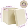 Cajas de almacenaje con tapas 4 uds tela crema 32x32x32 cm
