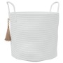 Cesta de almacenaje algodón blanco Ø40x35 cm