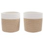 Storage baskets 2 units brown and white cotton Ø28x28 cm by , Baskets - Ref: Foro24-358460, Price: 38,53 €, Discount: %