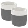 Aufbewahrungskörbe 2 Stück Baumwolle grau und weiß Ø28x18 cm von , Körbe - Ref: Foro24-358457, Preis: 27,33 €, Rabatt: %
