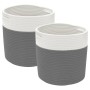 Storage baskets 2 units cotton gray and white Ø28x18 cm by , Baskets - Ref: Foro24-358457, Price: 29,44 €, Discount: %