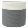 Storage baskets 2 units cotton gray and white Ø28x18 cm by , Baskets - Ref: Foro24-358457, Price: 29,44 €, Discount: %