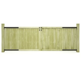 Wooden fence gates, 2 units of impregnated pine, 300x100 cm by vidaXL, garden gates - Ref: Foro24-45339, Price: 173,55 €, Dis...