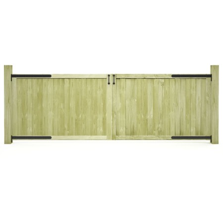 Wooden fence gates, 2 units of impregnated pine, 300x100 cm by vidaXL, garden gates - Ref: Foro24-45339, Price: 173,55 €, Dis...