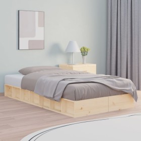 Estructura de cama de madera maciza 100x200 cm