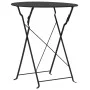 Garden bistro table and chairs 3 pieces black steel by vidaXL, Garden sets - Ref: Foro24-44356, Price: 102,40 €, Discount: %