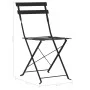 Garden bistro table and chairs 3 pieces black steel by vidaXL, Garden sets - Ref: Foro24-44356, Price: 102,40 €, Discount: %