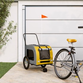 Bicycle trailer for dogs iron Oxford fabric yellow gray by , pet strollers - Ref: Foro24-93854, Price: 102,78 €, Discount: %