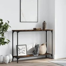 Smoked oak engineered wood console table 101x30.5x75 cm by , Side tables - Ref: Foro24-837704, Price: 40,69 €, Discount: %