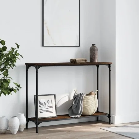Oak brown engineered wood console table 101x30.5x75 cm by , Side tables - Ref: Foro24-837706, Price: 40,96 €, Discount: %