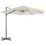 Sombrilla voladiza con poste de aluminio 300 cm arena de vidaXL, Sombrillas - Ref: Foro24-44620, Precio: 193,93 €, Descuento: %