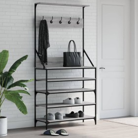 Sonoma gray coat rack with shoe rack 90x34x184 cm by , Dresser Organizers and Bar Hangers - Ref: Foro24-837880, Price: 94,32 ...