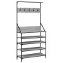 Sonoma gray coat rack with shoe rack 90x34x184 cm by , Dresser Organizers and Bar Hangers - Ref: Foro24-837880, Price: 94,23 ...