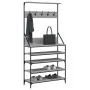 Sonoma gray coat rack with shoe rack 90x34x184 cm by , Dresser Organizers and Bar Hangers - Ref: Foro24-837880, Price: 93,15 ...