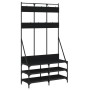 Coat rack with black shoe rack 100x40x184 cm by , Dresser Organizers and Bar Hangers - Ref: Foro24-837837, Price: 100,81 €, D...