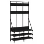 Coat rack with black shoe rack 100x40x184 cm by , Dresser Organizers and Bar Hangers - Ref: Foro24-837837, Price: 99,57 €, Di...