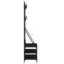 Coat rack with black shoe rack 100x40x184 cm by , Dresser Organizers and Bar Hangers - Ref: Foro24-837837, Price: 99,57 €, Di...