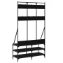 Coat rack with black shoe rack 100x40x184 cm by , Dresser Organizers and Bar Hangers - Ref: Foro24-837837, Price: 99,57 €, Di...