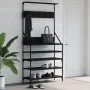 Perchero con zapatero negro 90x34x184 cm de , Organizadores de vestidores y perchas de barra - Ref: Foro24-837877, Precio: 91...