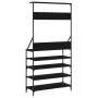 Perchero con zapatero negro 90x34x184 cm de , Organizadores de vestidores y perchas de barra - Ref: Foro24-837877, Precio: 91...