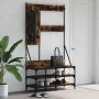 Coat rack with smoked oak shoe rack 100x40x184 cm by , Dresser Organizers and Bar Hangers - Ref: Foro24-837854, Price: 100,74...