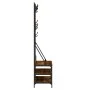 Coat rack with smoked oak shoe rack 100x40x184 cm by , Dresser Organizers and Bar Hangers - Ref: Foro24-837854, Price: 100,74...