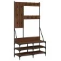 Coat rack with brown oak shoe rack 100x40x184 cm by , Dresser Organizers and Bar Hangers - Ref: Foro24-837856, Price: 90,86 €...