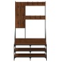Coat rack with brown oak shoe rack 100x40x184 cm by , Dresser Organizers and Bar Hangers - Ref: Foro24-837856, Price: 91,73 €...