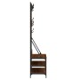 Coat rack with brown oak shoe rack 100x40x184 cm by , Dresser Organizers and Bar Hangers - Ref: Foro24-837856, Price: 91,73 €...