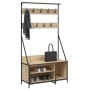 Coat rack with Sonoma oak shoe rack 100x41x184 cm by , Dresser Organizers and Bar Hangers - Ref: Foro24-837868, Price: 97,77 ...