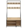 Coat rack with Sonoma oak shoe rack 100x41x184 cm by , Dresser Organizers and Bar Hangers - Ref: Foro24-837868, Price: 97,77 ...