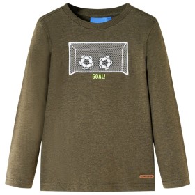 Children's long-sleeved khaki mélange T-shirt 104 by , Kids T-shirts - Ref: Foro24-12710, Price: 8,60 €, Discount: %