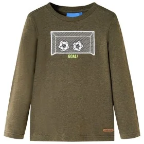 Langärmliges Kinder-T-Shirt in Khaki-Mélange 104 von , Kinder-T-Shirts - Ref: Foro24-12710, Preis: 8,52 €, Rabatt: %