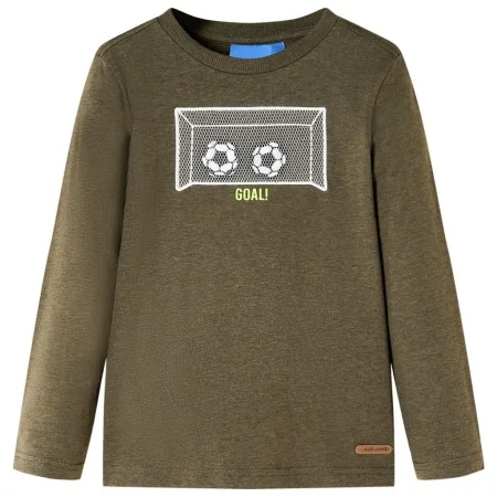 Langärmliges Kinder-T-Shirt in Khaki-Mélange 128 von , Kinder-T-Shirts - Ref: Foro24-12712, Preis: 8,52 €, Rabatt: %