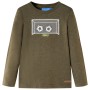 Children's long-sleeved khaki mélange T-shirt 128 by , Kids T-shirts - Ref: Foro24-12712, Price: 8,69 €, Discount: %