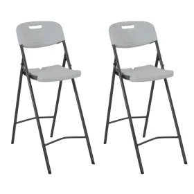 Folding high garden chairs 2 pcs HDPE and white steel by vidaXL, Garden chairs - Ref: Foro24-44561, Price: 121,68 €, Discount: %